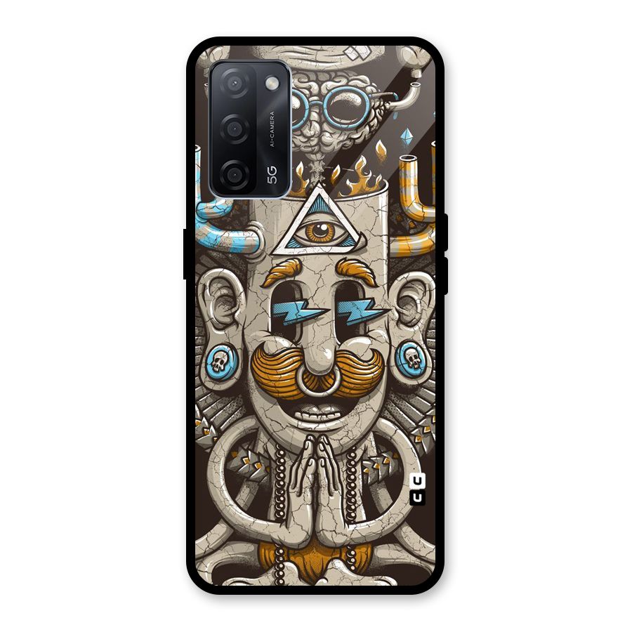 Sculpture Design Glass Back Case for Oppo A53s 5G
