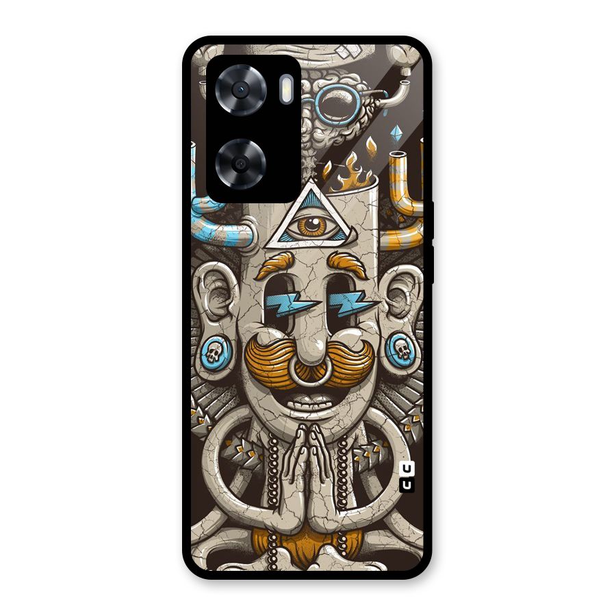 Sculpture Design Glass Back Case for Oppo A57 2022