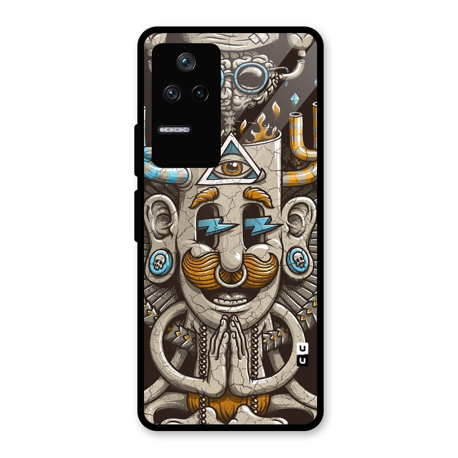 Sculpture Design Glass Back Case for Poco F4 5G