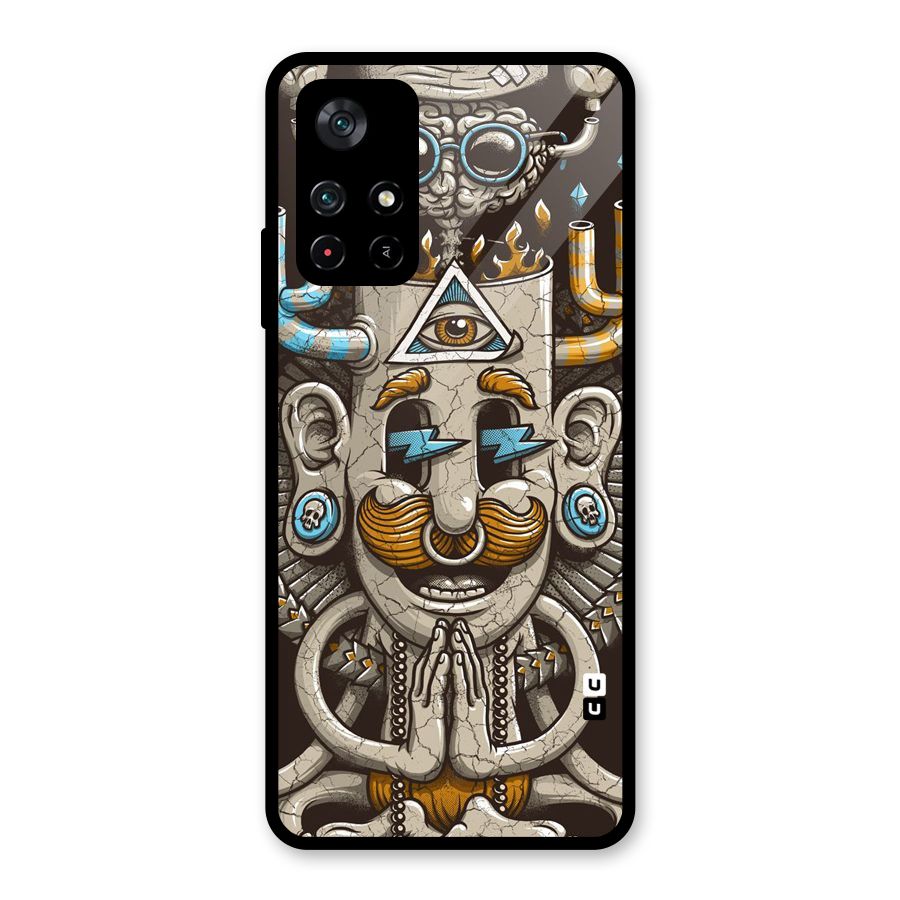 Sculpture Design Glass Back Case for Poco M4 Pro 5G