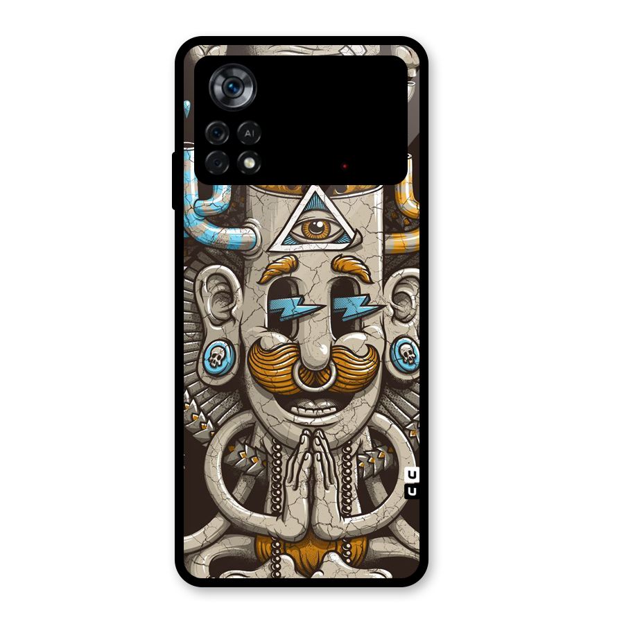 Sculpture Design Glass Back Case for Poco X4 Pro 5G