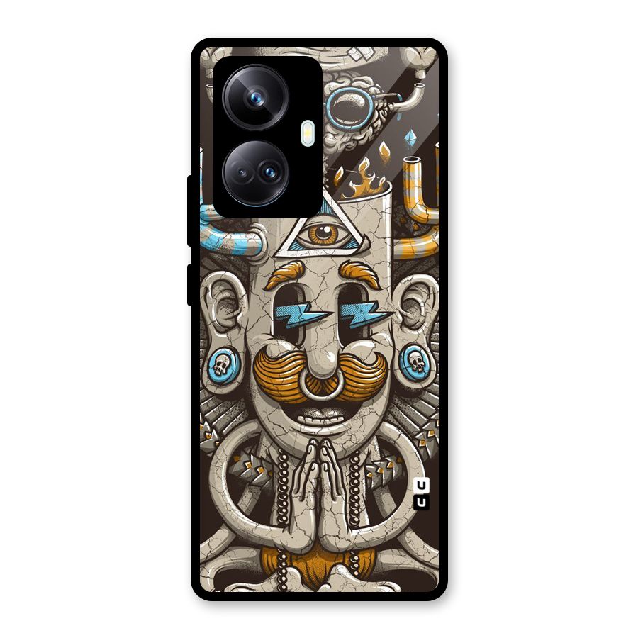 Sculpture Design Glass Back Case for Realme 10 Pro Plus