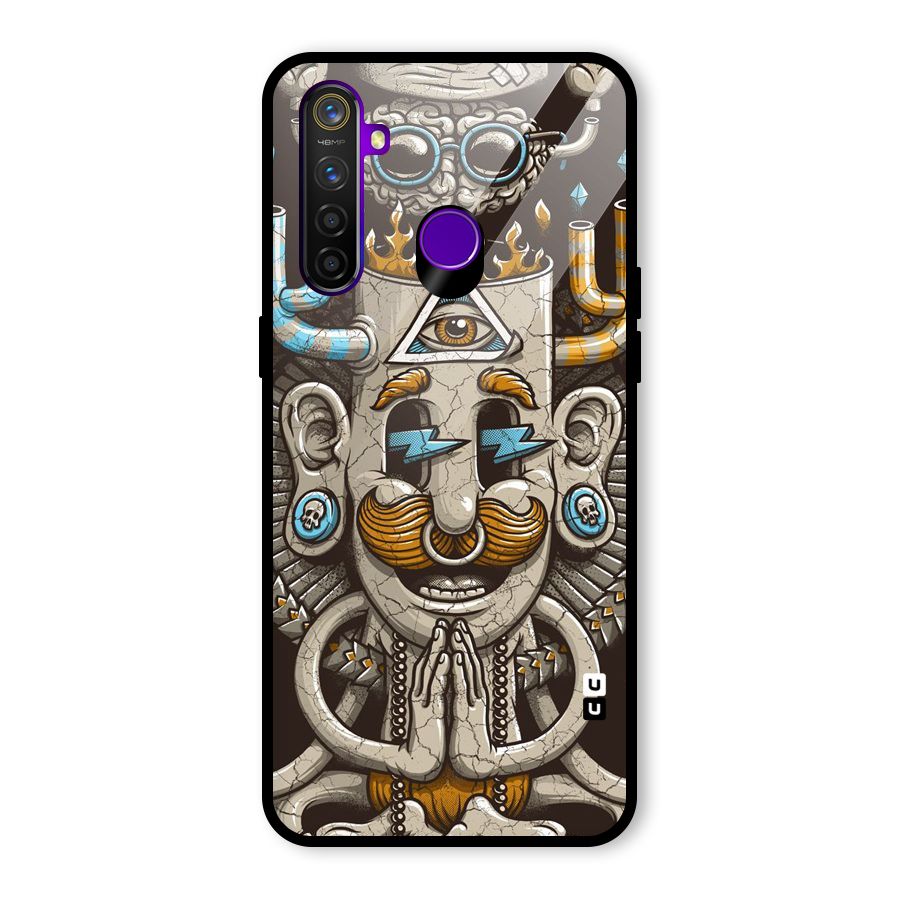 Sculpture Design Glass Back Case for Realme 5 Pro