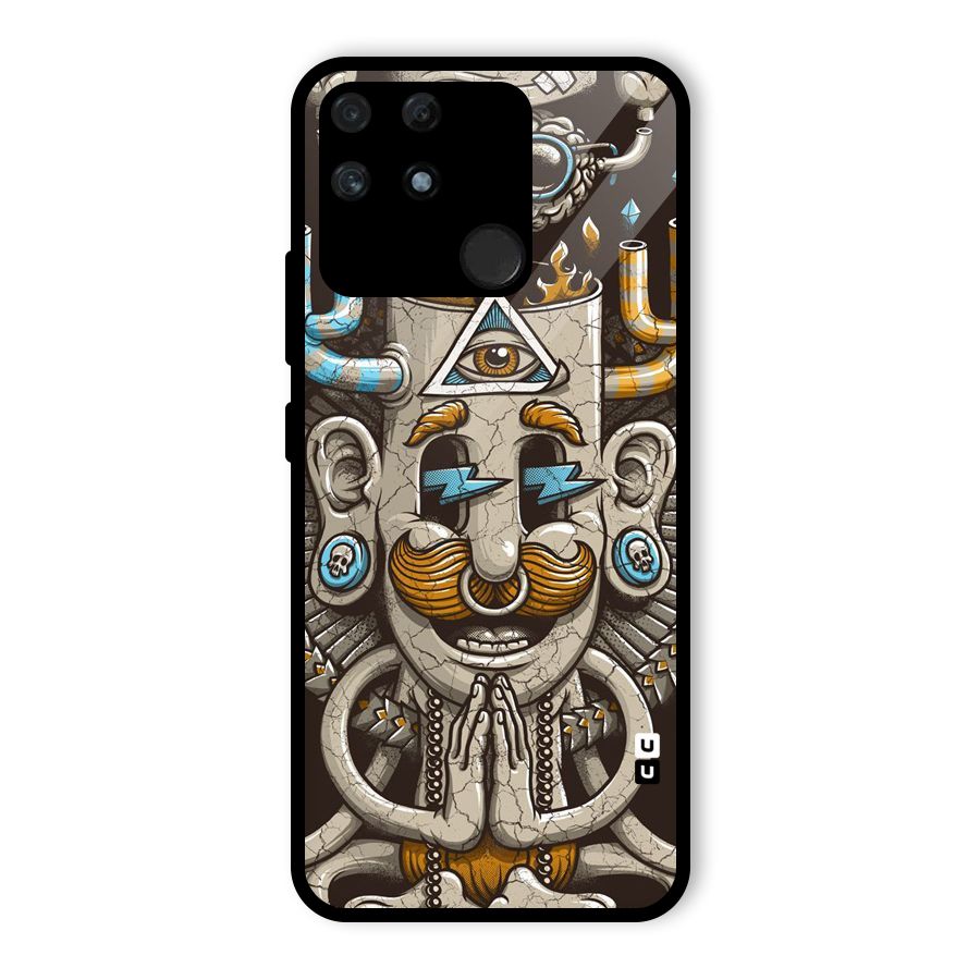 Sculpture Design Glass Back Case for Realme Narzo 50A