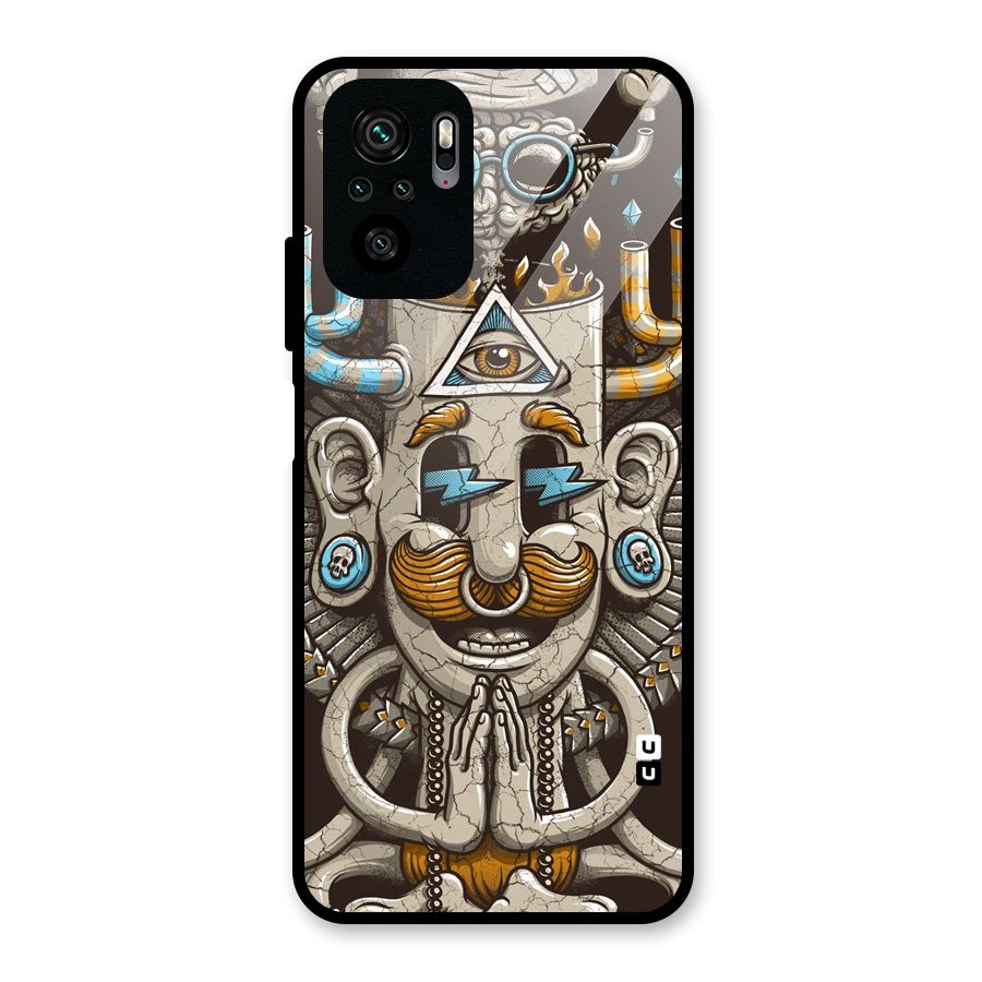 Sculpture Design Glass Back Case for Redmi Note 10S