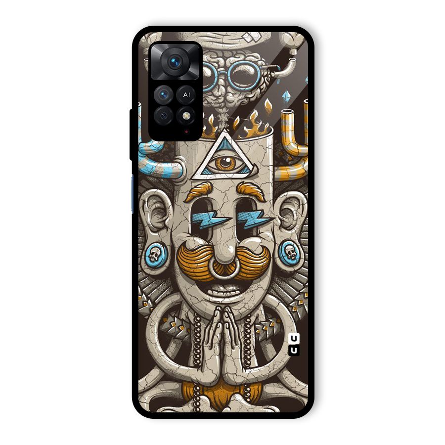 Sculpture Design Glass Back Case for Redmi Note 11 Pro Plus 5G