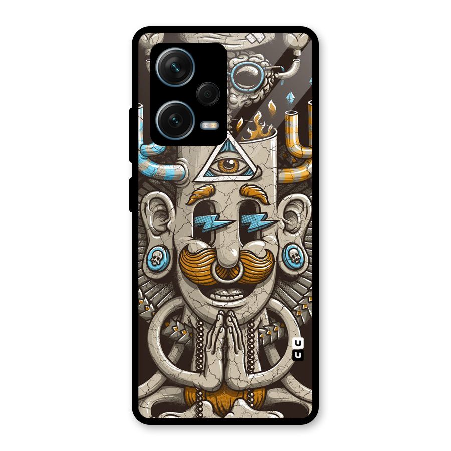 Sculpture Design Glass Back Case for Redmi Note 12 Pro Plus 5G