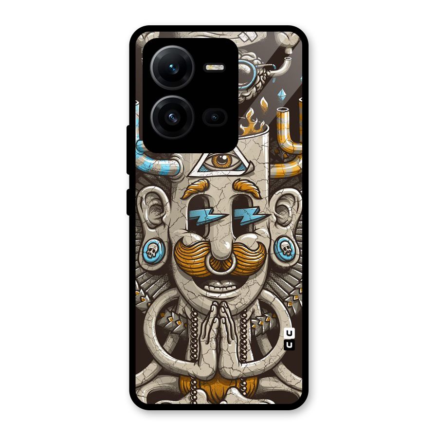 Sculpture Design Glass Back Case for Vivo V25
