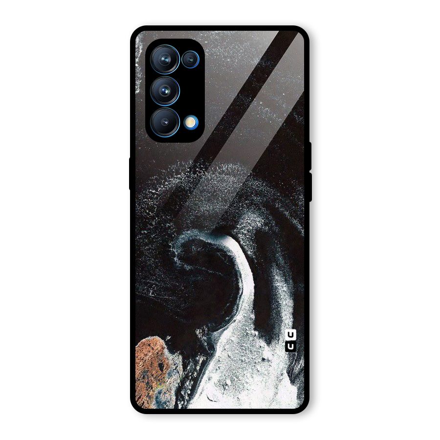 Sea Ice Space Art Glass Back Case for Oppo Reno5 Pro 5G