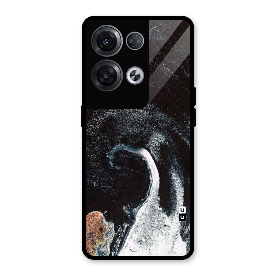Sea Ice Space Art Glass Back Case for Oppo Reno8 Pro 5G
