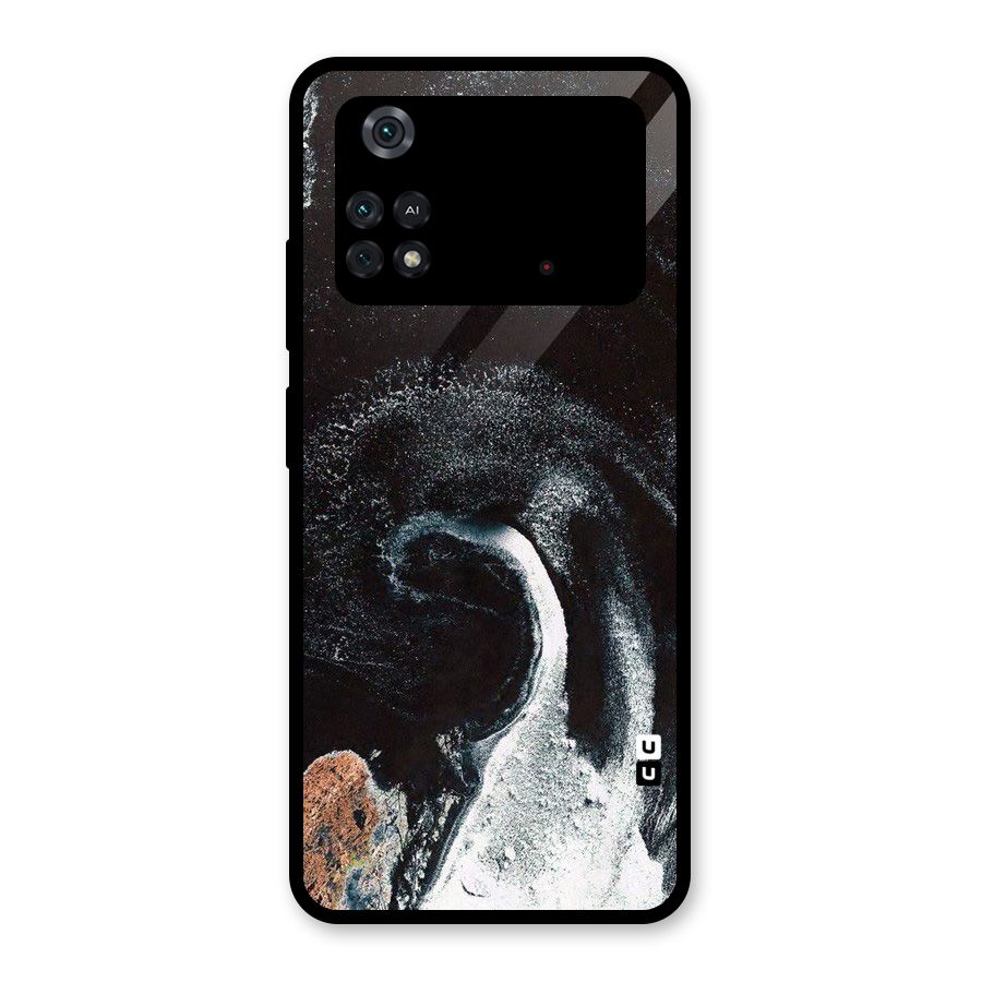Sea Ice Space Art Glass Back Case for Poco M4 Pro 4G