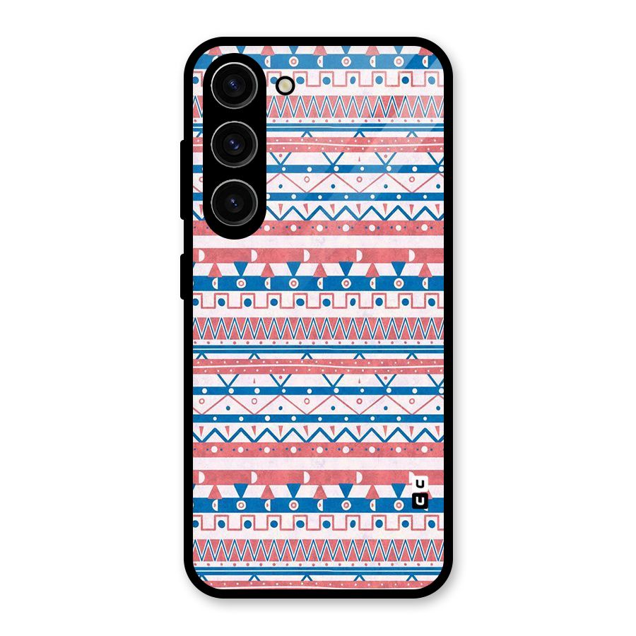 Seamless Ethnic Pattern Glass Back Case for Galaxy S23