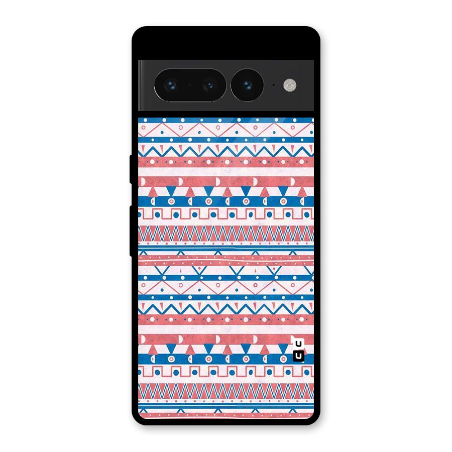 Seamless Ethnic Pattern Glass Back Case for Google Pixel 7 Pro