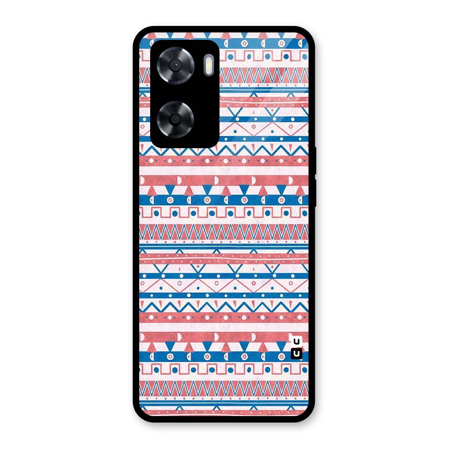 Seamless Ethnic Pattern Glass Back Case for Oppo A57 2022