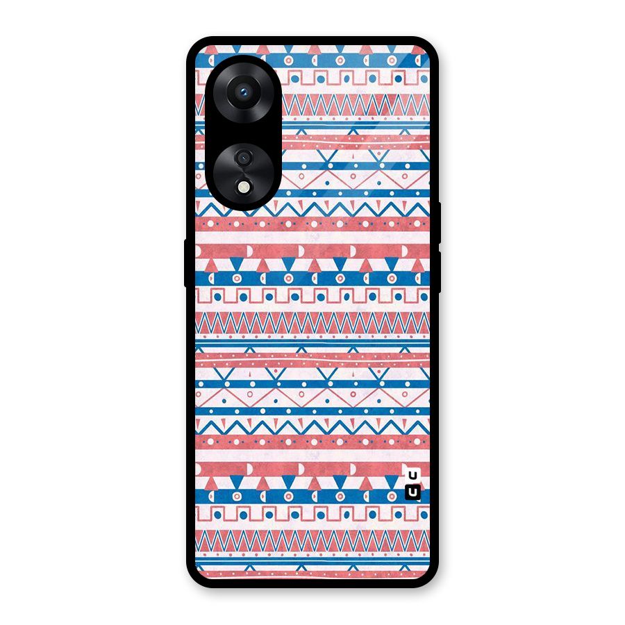 Seamless Ethnic Pattern Glass Back Case for Oppo A78