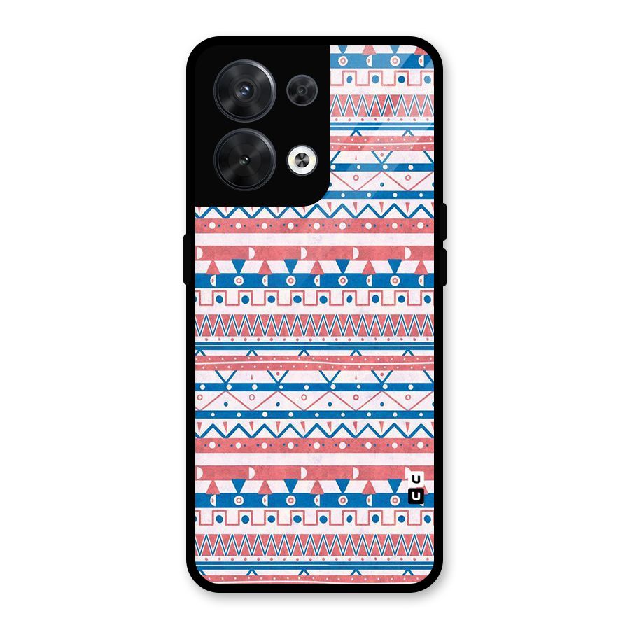 Seamless Ethnic Pattern Glass Back Case for Oppo Reno8 5G
