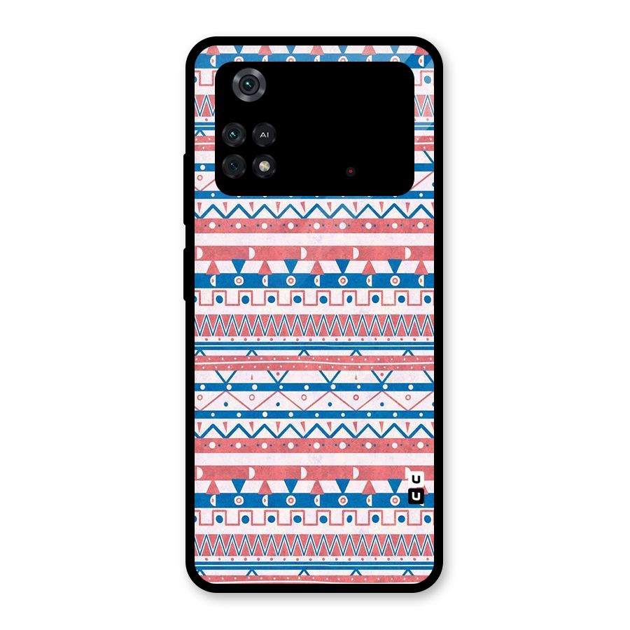 Seamless Ethnic Pattern Glass Back Case for Poco M4 Pro 4G
