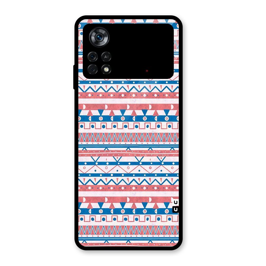 Seamless Ethnic Pattern Glass Back Case for Poco X4 Pro 5G