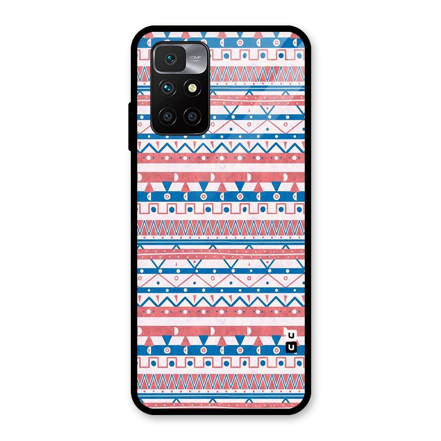 Seamless Ethnic Pattern Glass Back Case for Redmi 10 Prime