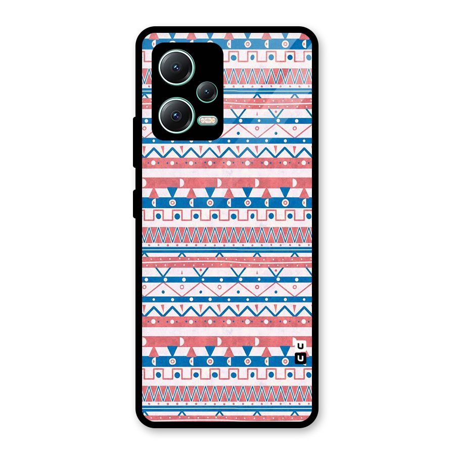Seamless Ethnic Pattern Glass Back Case for Redmi Note 12 5G