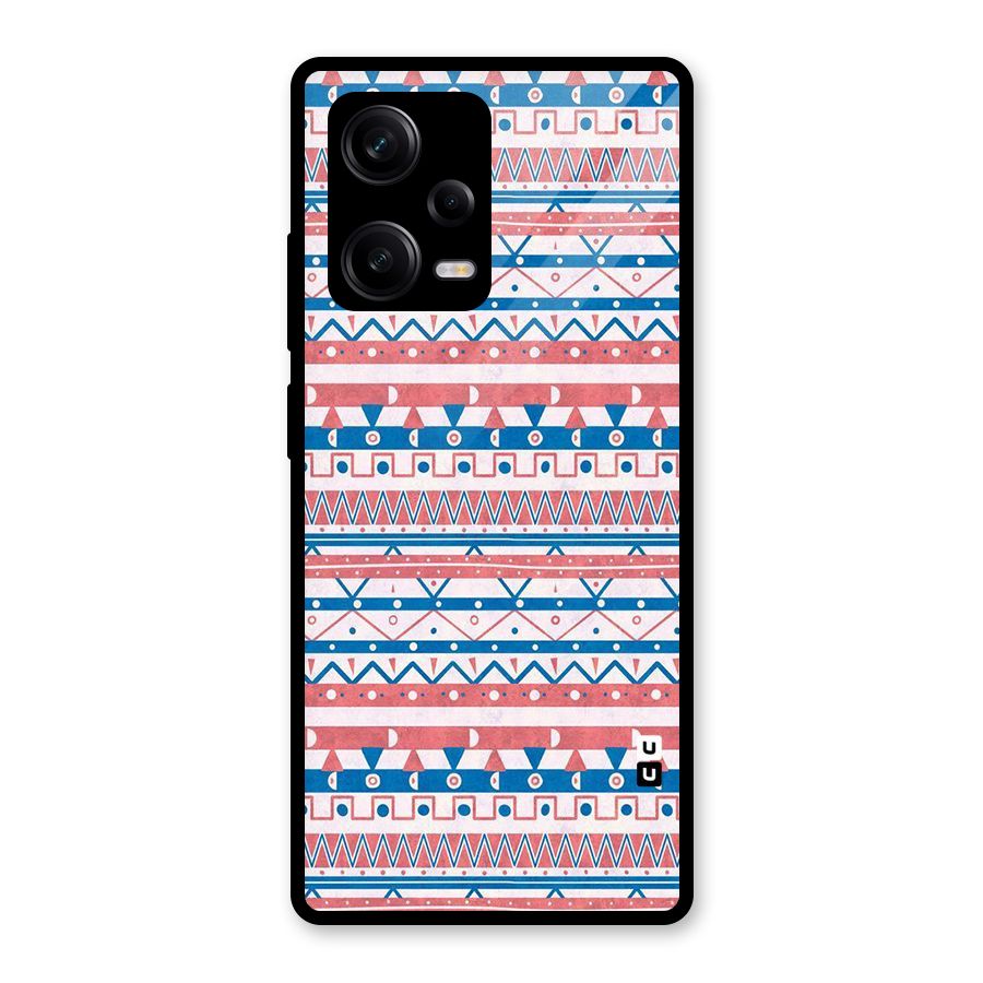 Seamless Ethnic Pattern Glass Back Case for Redmi Note 12 Pro