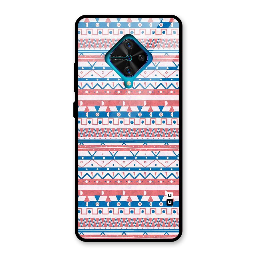 Seamless Ethnic Pattern Glass Back Case for Vivo S1 Pro