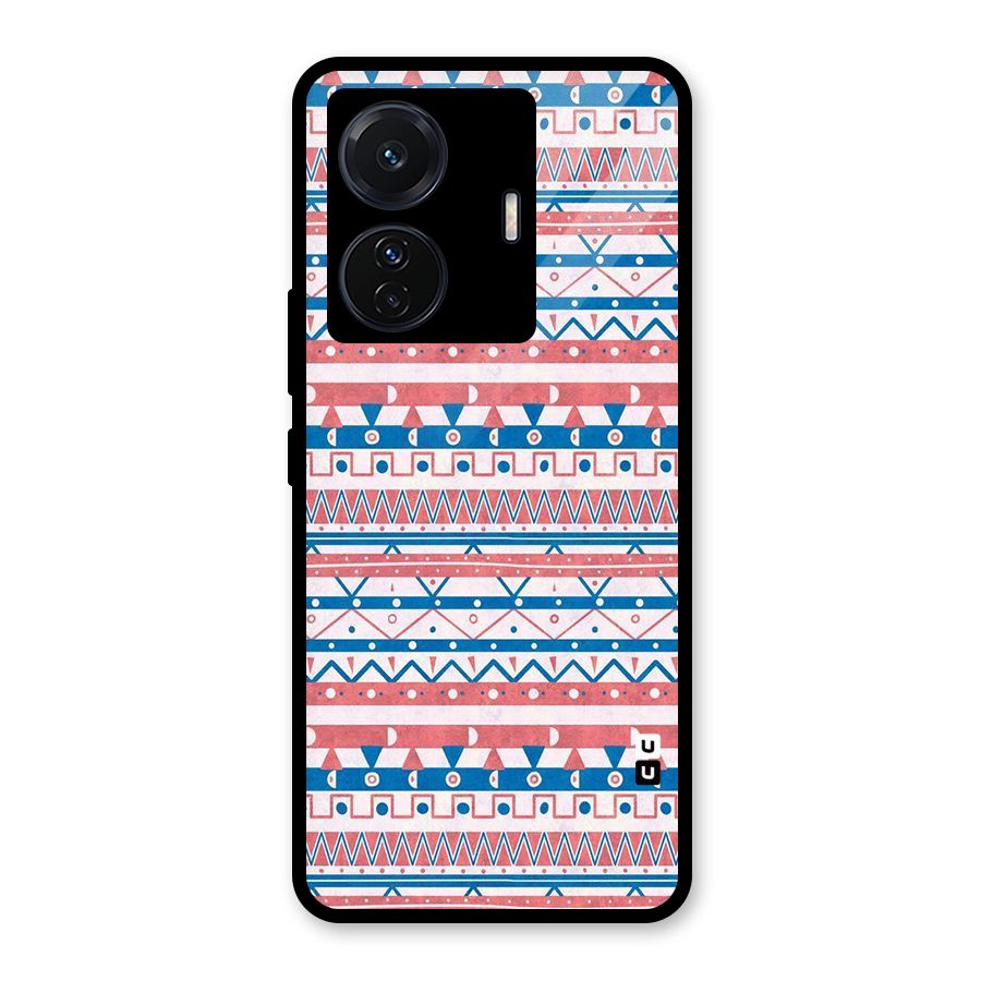 Seamless Ethnic Pattern Glass Back Case for Vivo T1 Pro