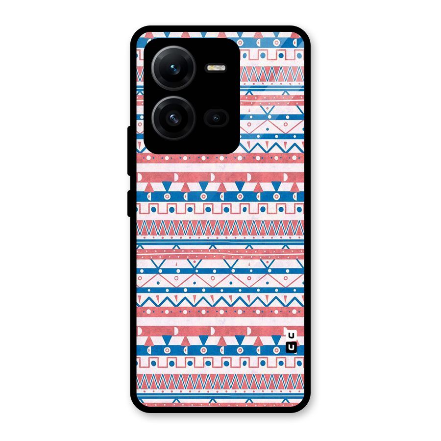 Seamless Ethnic Pattern Glass Back Case for Vivo V25