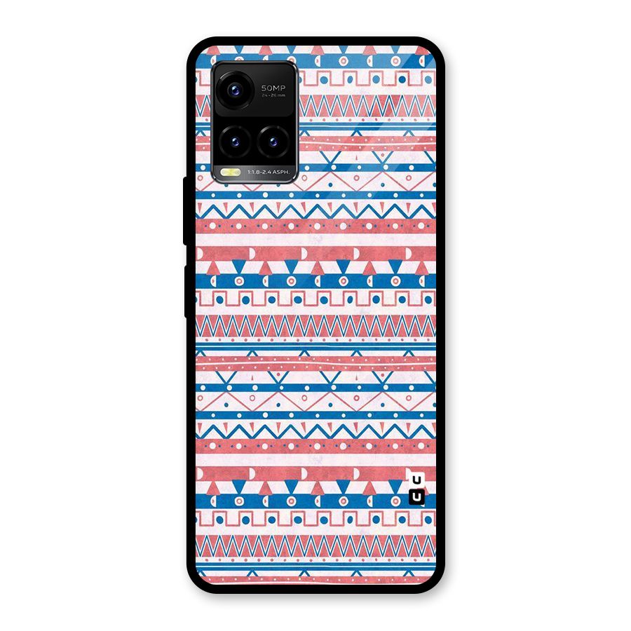 Seamless Ethnic Pattern Glass Back Case for Vivo Y21A