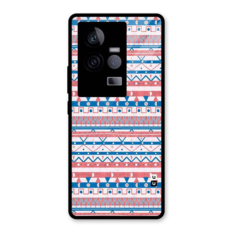 Seamless Ethnic Pattern Glass Back Case for Vivo iQOO 11 5G