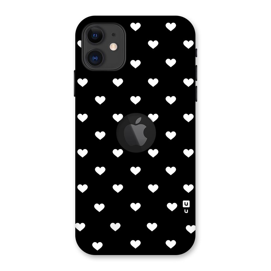 Seamless Hearts Pattern Back Case for iPhone 11 Logo Cut