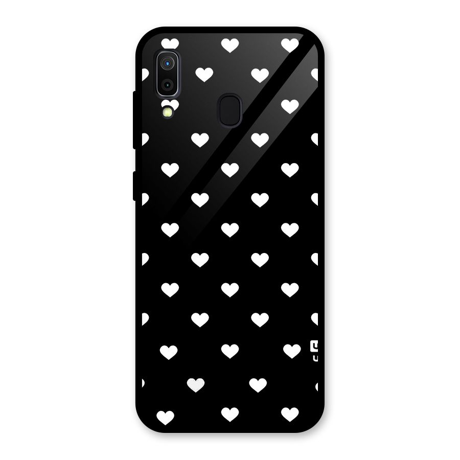 Seamless Hearts Pattern Glass Back Case for Galaxy A30