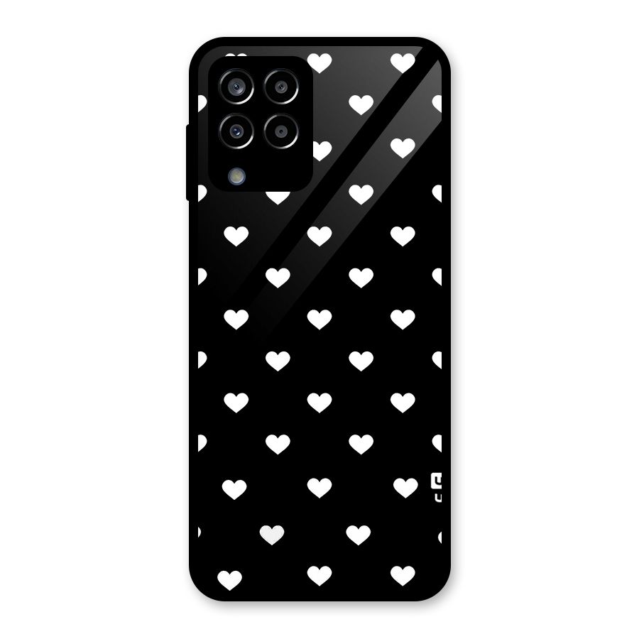 Seamless Hearts Pattern Glass Back Case for Galaxy M33