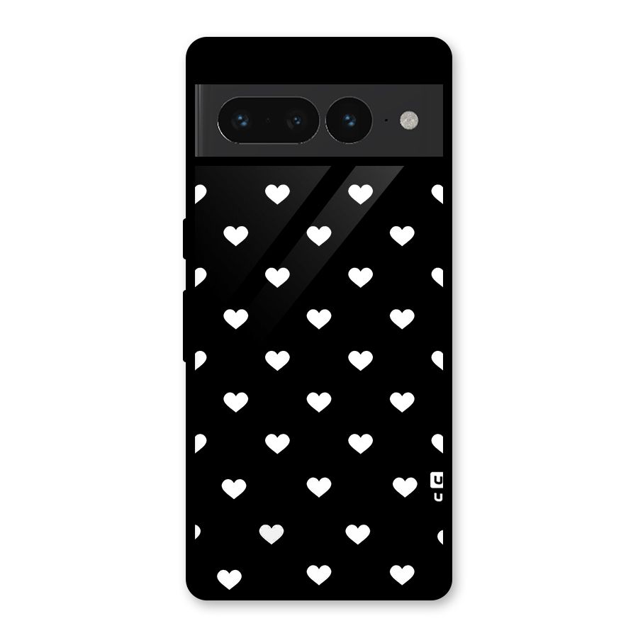 Seamless Hearts Pattern Glass Back Case for Google Pixel 7 Pro