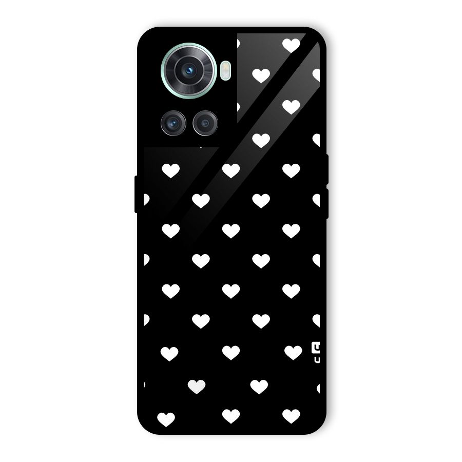 Seamless Hearts Pattern Glass Back Case for OnePlus 10R