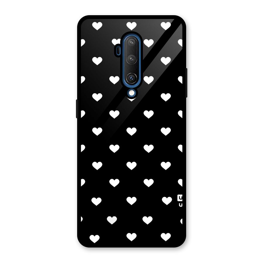 Seamless Hearts Pattern Glass Back Case for OnePlus 7T Pro