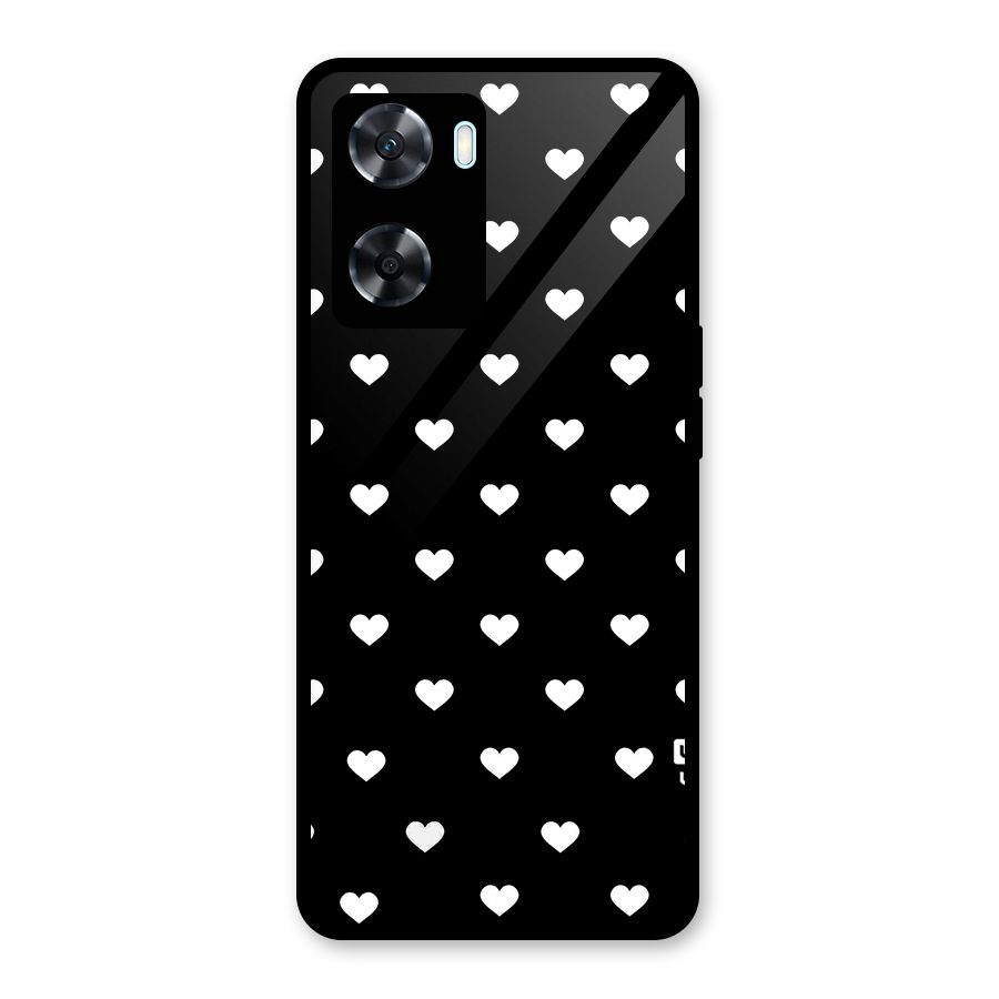 Seamless Hearts Pattern Glass Back Case for Oppo A77