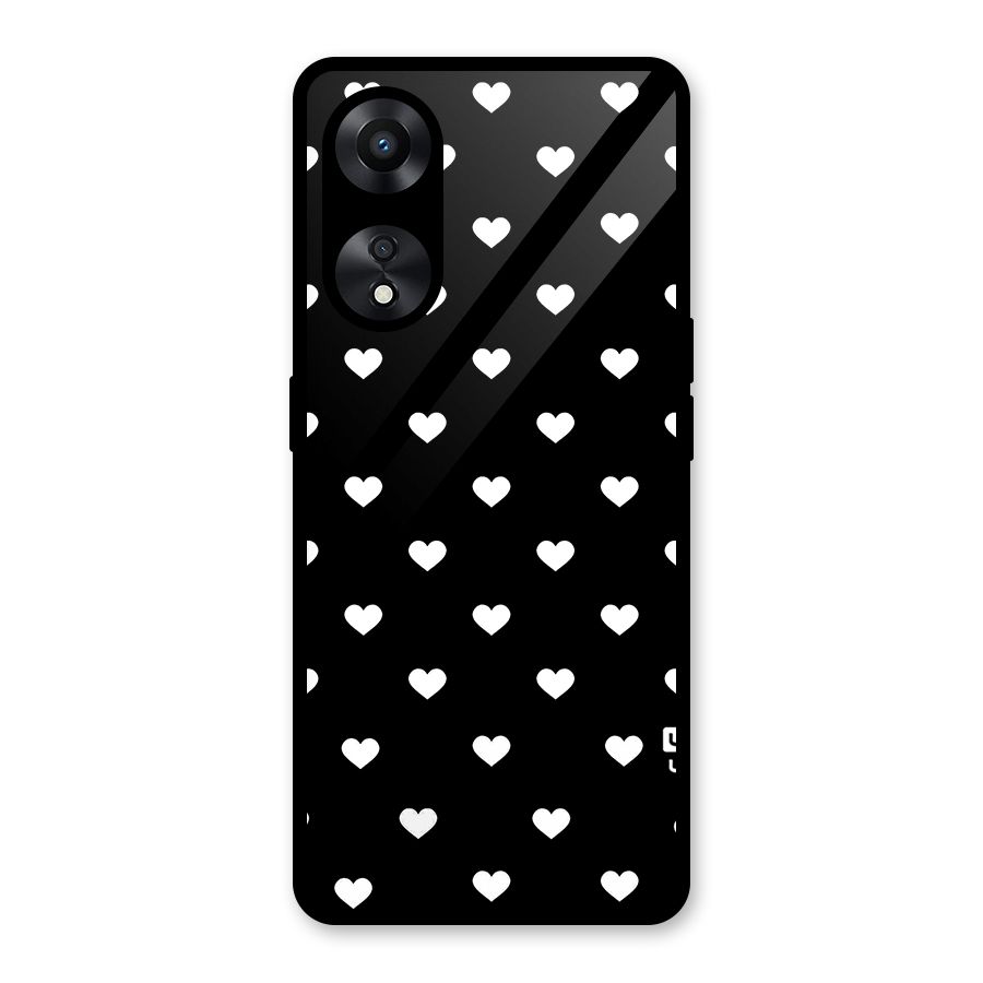 Seamless Hearts Pattern Glass Back Case for Oppo A78