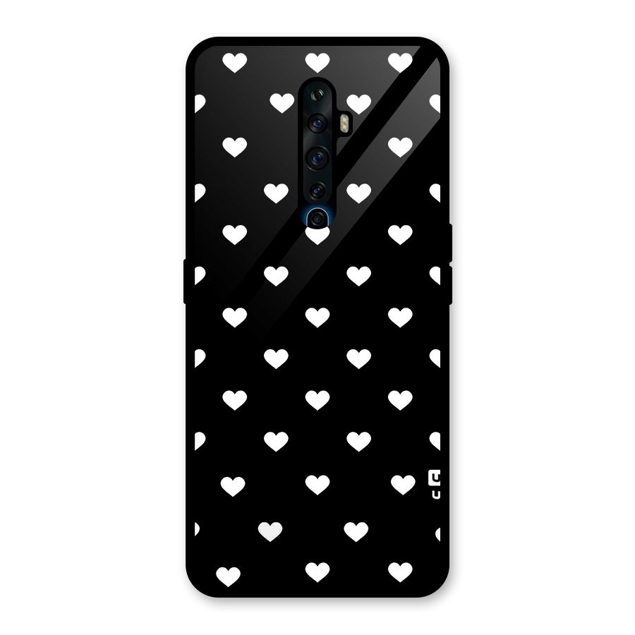 Seamless Hearts Pattern Glass Back Case for Oppo Reno2 F