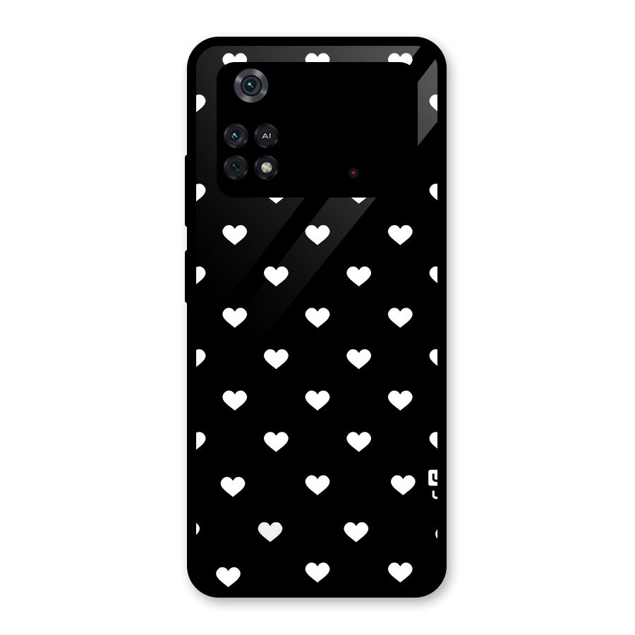 Seamless Hearts Pattern Glass Back Case for Poco M4 Pro 4G