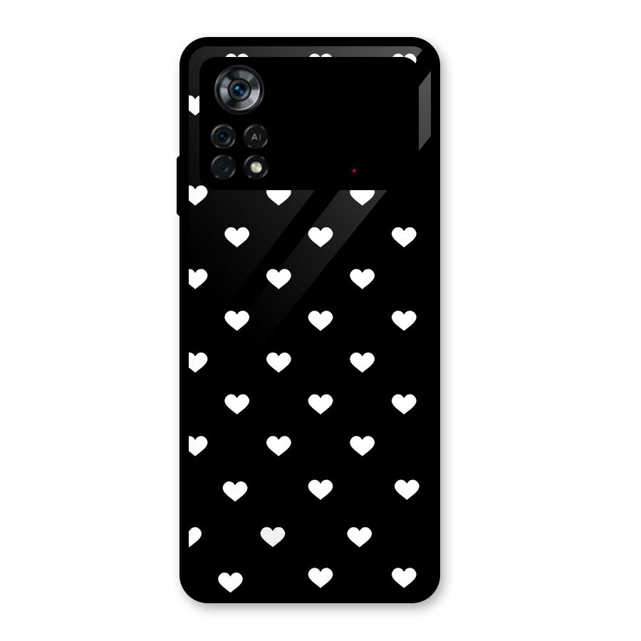 Seamless Hearts Pattern Glass Back Case for Poco X4 Pro 5G