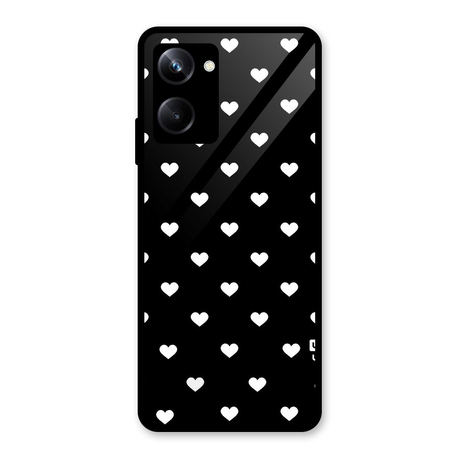Seamless Hearts Pattern Glass Back Case for Realme 10 Pro