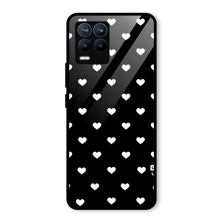 Seamless Hearts Pattern Glass Back Case for Realme 8 Pro
