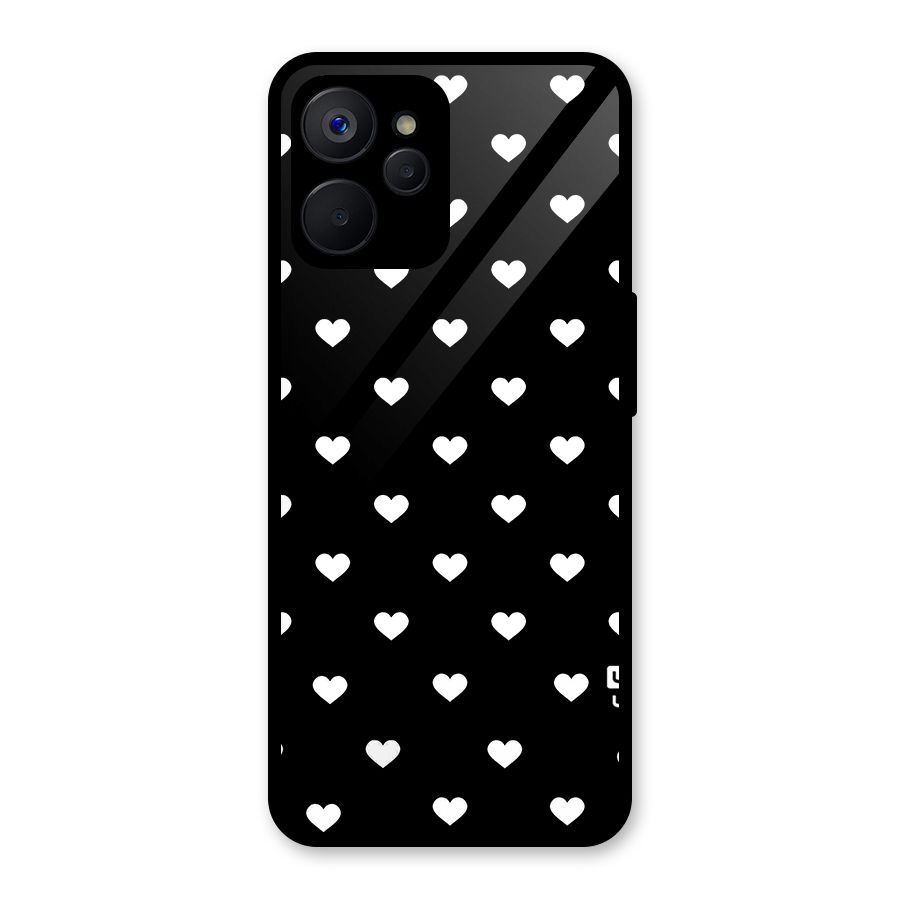 Seamless Hearts Pattern Glass Back Case for Realme 9i 5G