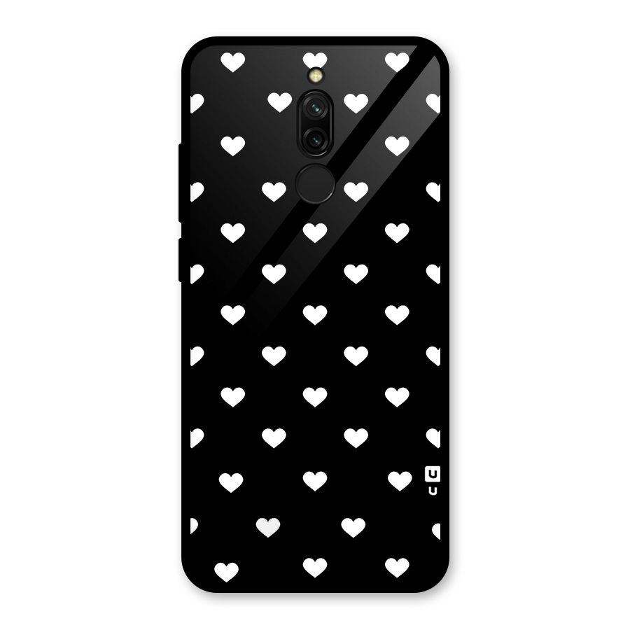 Seamless Hearts Pattern Glass Back Case for Redmi 8