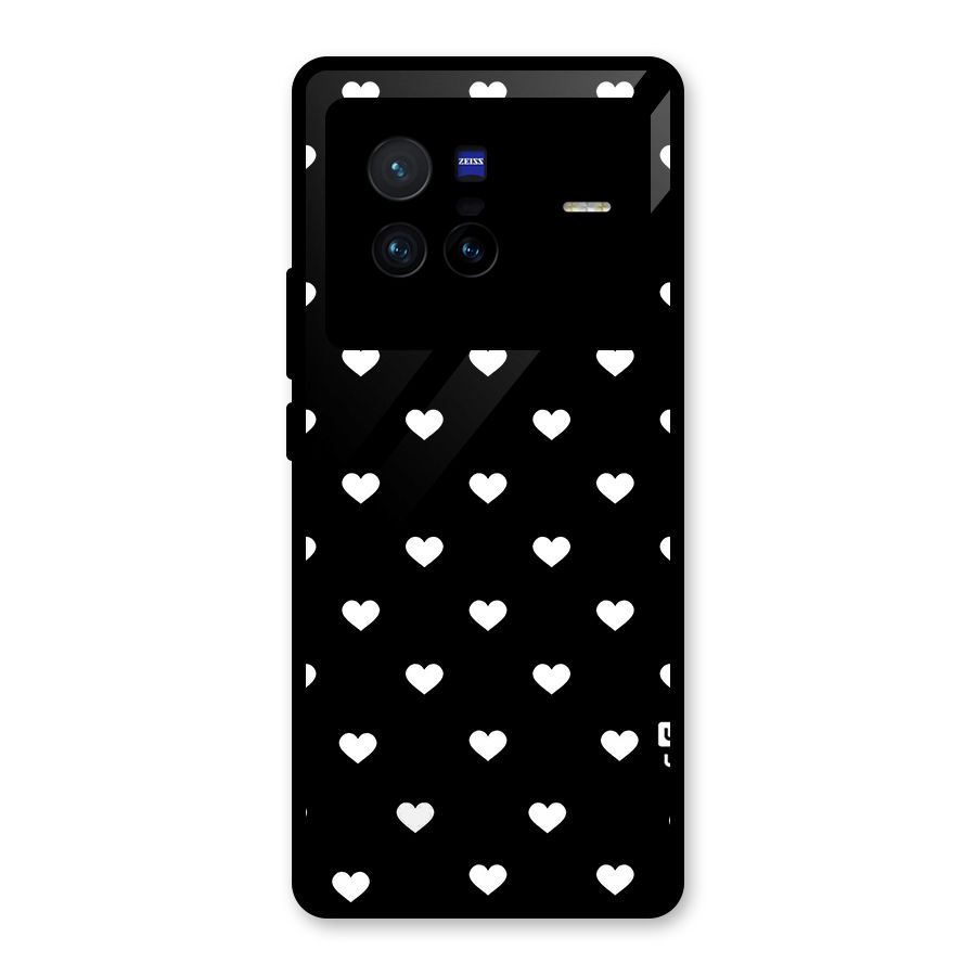 Seamless Hearts Pattern Glass Back Case for Vivo X80