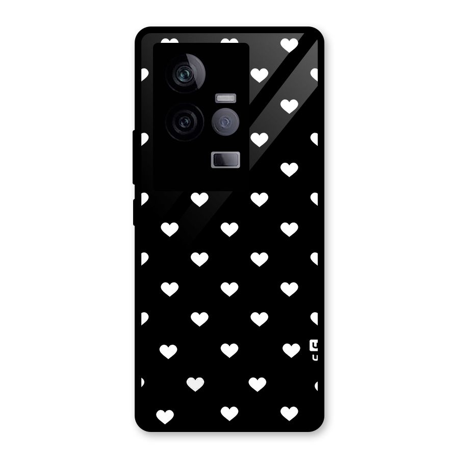 Seamless Hearts Pattern Glass Back Case for Vivo iQOO 11 5G