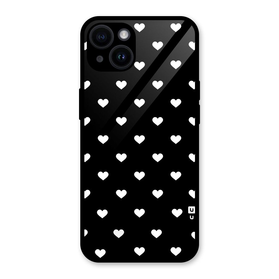 Seamless Hearts Pattern Glass Back Case for iPhone 14