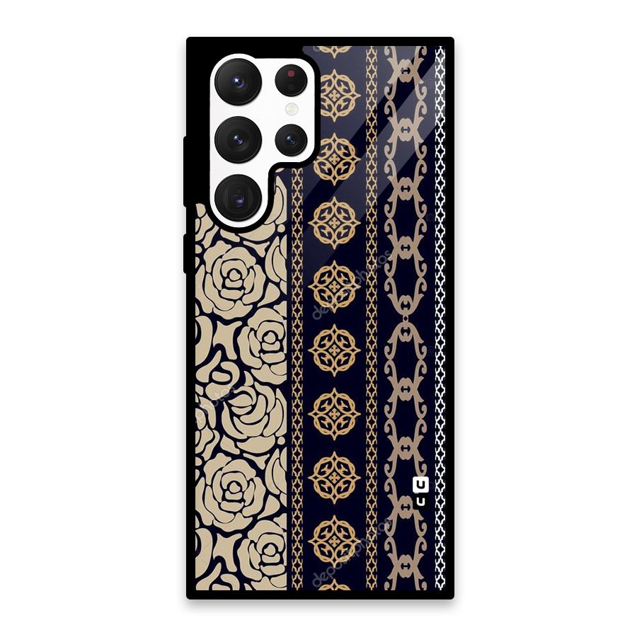 Seamless Pattern Glass Back Case for Galaxy S22 Ultra 5G