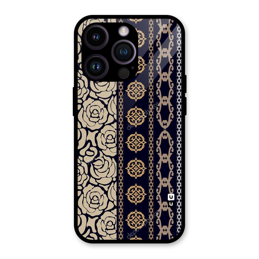 Seamless Pattern Glass Back Case for iPhone 14 Pro